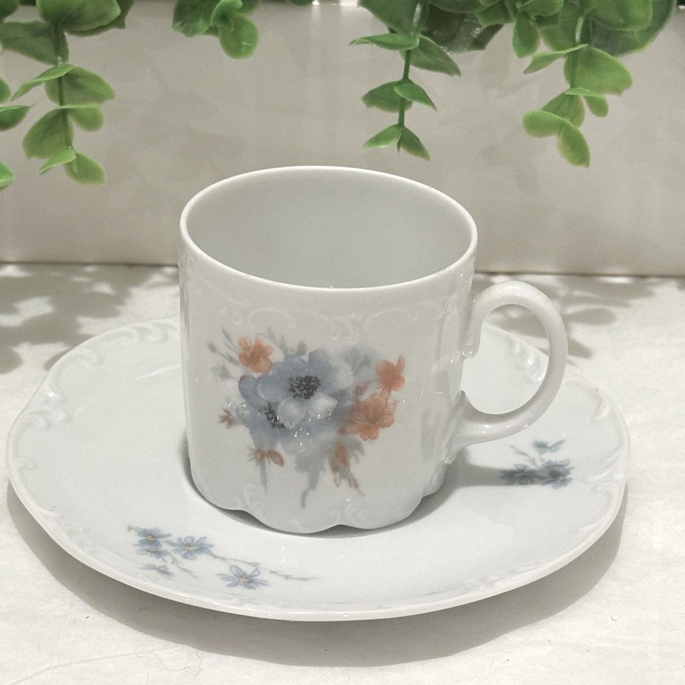 ANTIQUE ROSENTHAL DEMITASSE CUP & SAUCER SET CLASSIC ROSE COLLECTION GERMANY